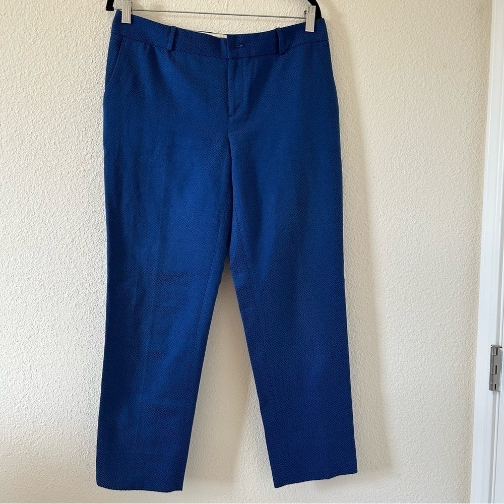 BANA REPUBLIC CAMDEN PANT Blue all Over Pattern Women Size 8